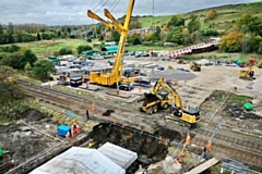 Works to a new culvert under the railway line in Littleborough