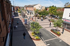 Image shows proposed highway improvements on Market Street in Heywood town centre